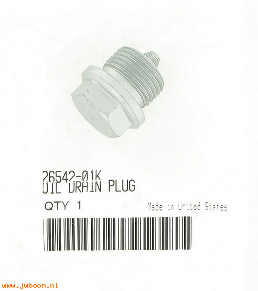  26542-01K (26542-01K): Plug, oil drain - magnetic - NOS - V-rod