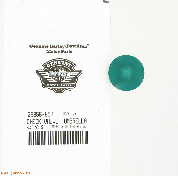   26856-89A (26856-89A): Umbrella check valve - NOS - Evo 1340cc. Sportster XL's. Buell