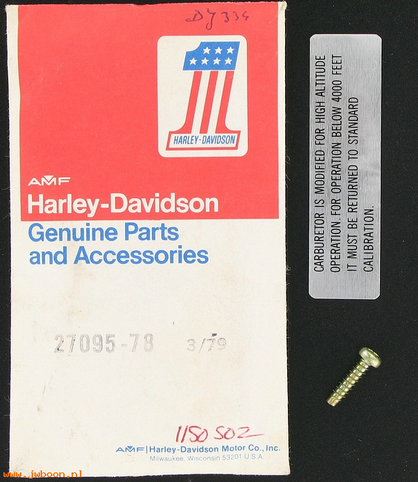   27095-78 (27095-78): High altitude accelerator rod pump kit - NOS - FX late'78-'80.AMF