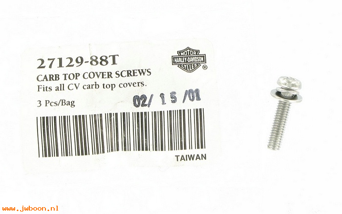   27129-88T (27129-88T): Screw,CV carb.top cover - NOS - XL 88-96. EVO 1340cc 90-96. Buell
