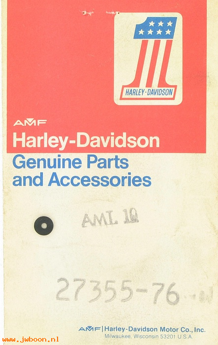   27355-76 (27355-76): Gasket, low speed adjusting screw - NOS - FL, FX '76-early'78.AMF