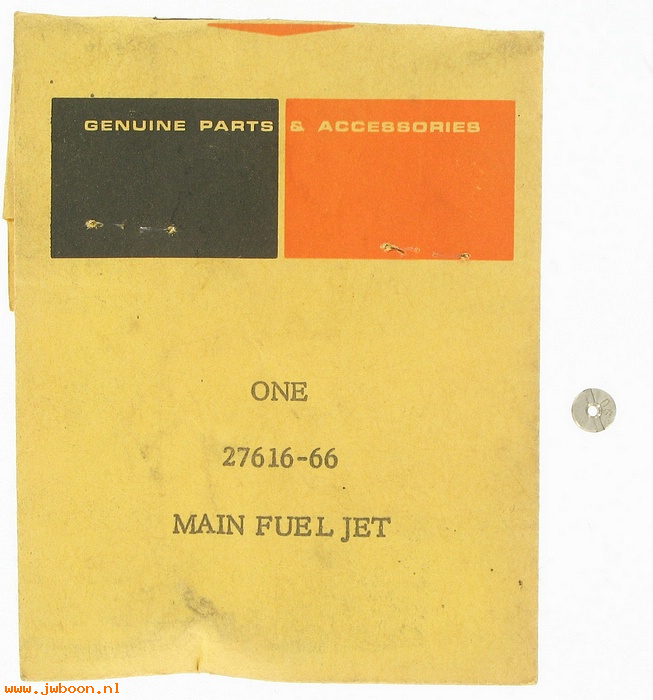   27616-66 (27616-66): Main jet  .061" (standard) - NOS - FL, FLH 67-70. XLH,XLCH 66-71