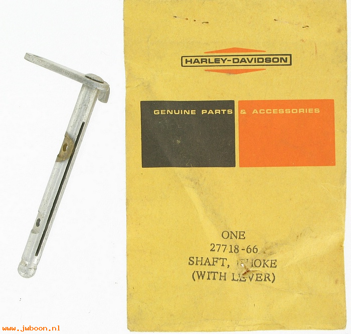   27718-66 (27718-66): Choke shaft and lever - NOS - Sportster Ironhead XLH, XLCH 1966
