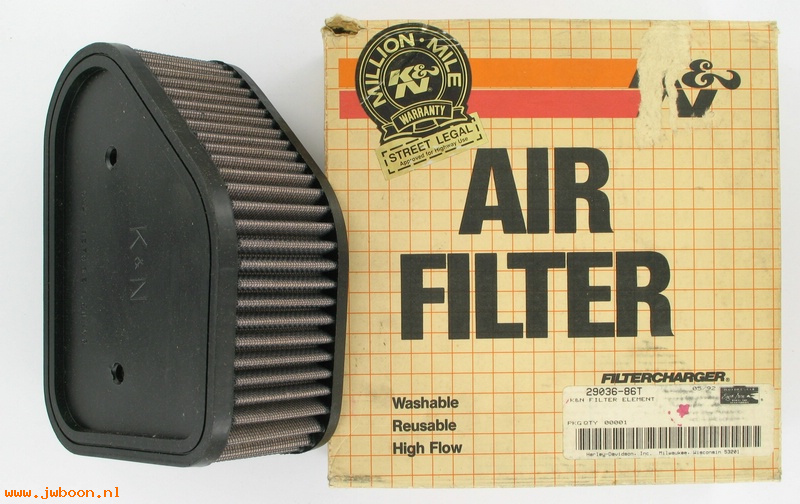   29036-86T (29036-86T): K&N air filter element  "Eagle Iron" NOS - XL883,XLH1200 86-87