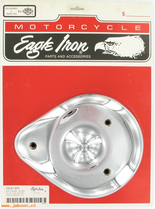   29287-89T (29287-89T): Plain cover for "Eagle Iron" air cleaner - NOS -XL 88- 1340cc 90-