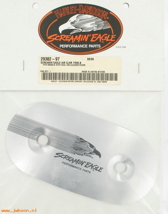   29382-97 (29382-97): Air cleaner trim,Screamin Eagle,performance parts-NOS-oval air cl