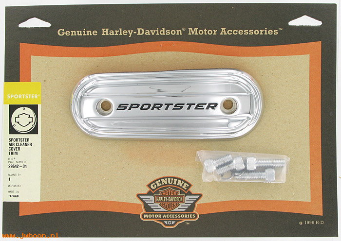   29642-04 (29642-04): Air cleaner trim - "Sportster" collection - NOS - XL's '04-