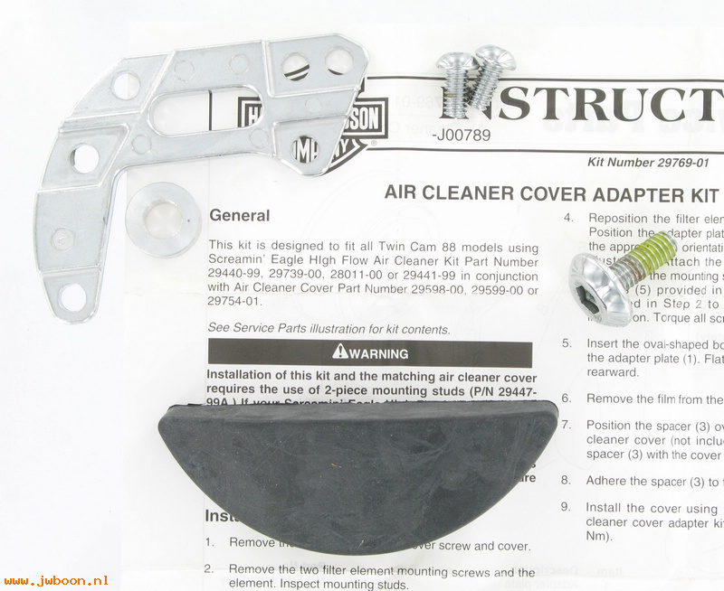   29769-01 (29769-01): Air cleaner adapter kit - NOS - Twin Cam