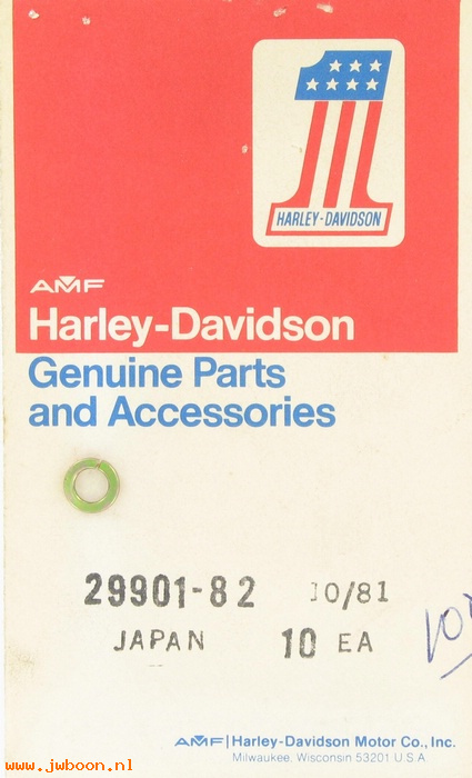  29901-82 (29901-82): Lockwasher - NOS - Ironhead Sportster XL's '82-e'84, generator