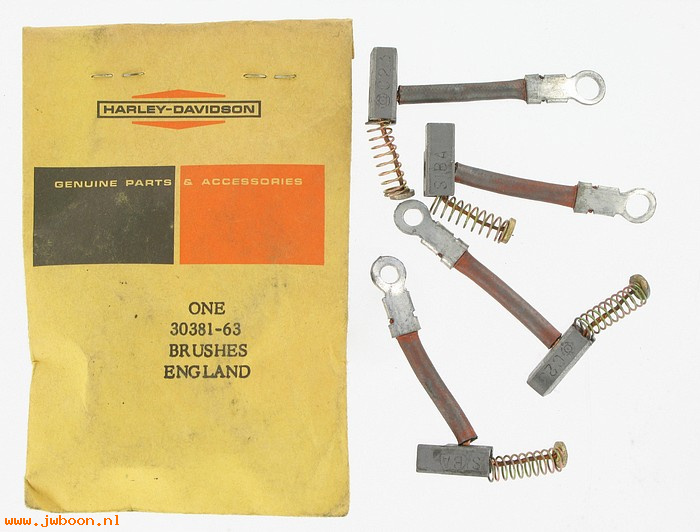   30381-63 (30381-63): Set of 4 generator brushes - NOS - Golf car, Utilicar