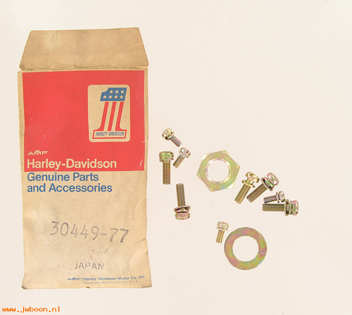   30449-77 (30449-77): Hardware kit,for pulley,brush holder,bearing plate,NOS - Golf car
