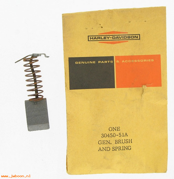   30450-51A (30450-51A): Generator brush, with spring - pos. & neg. - NOS - FL,Servi-car