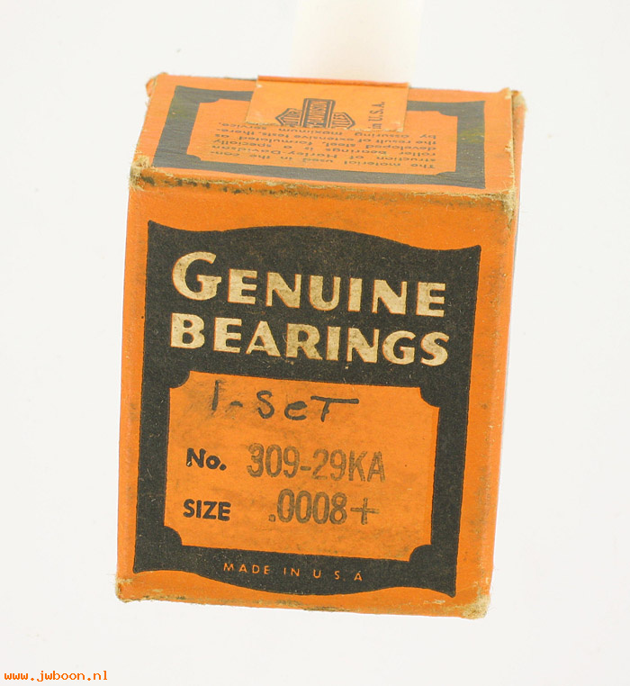     309-29KA.boxedun (24374-29): Bearings set, connecting rod - NOS  +.0008" - 750cc '29-'73