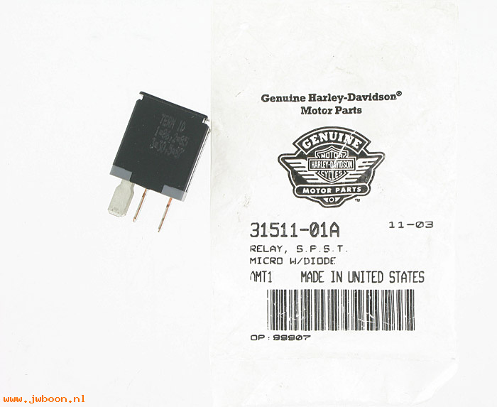   31511-01A (31511-01A): Relay, S.P.S.T. micro w/diode-NOS- Softail.Touring.FXD,Dyna.V-rod
