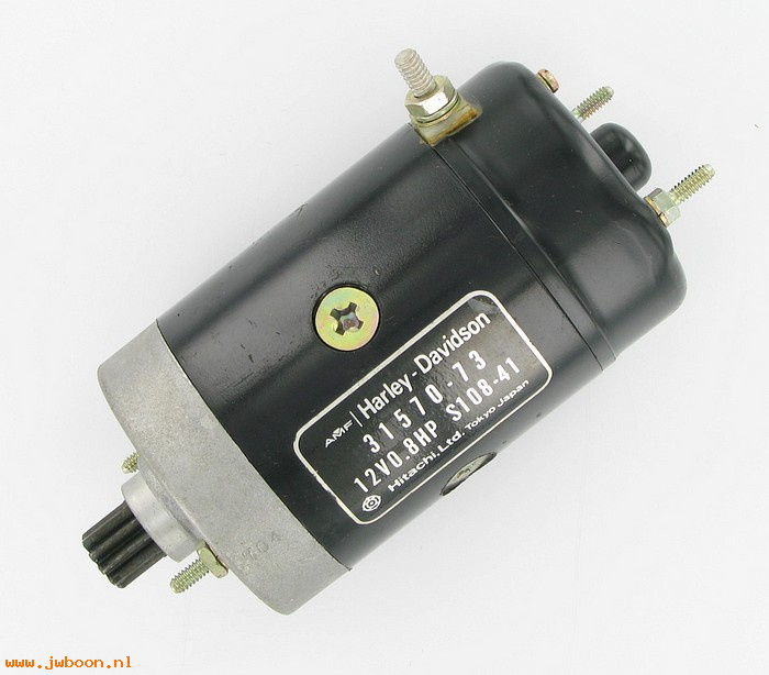   31570-73 (31570-73): Starter motor,  Hitachi - NOS - FL, FX 74-88. Ironhead XLH 74-e76