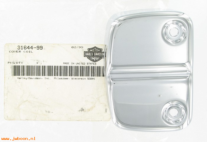   31644-99 (31644-99): Coil cover - NOS - Twin Cam.  FXD, Dyna '99-'05, carbureted only