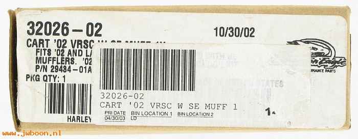   32026-02 (32026-02): Cartridge '02  with Screamin' Eagle muffler 1x - NOS - V-rod VRSC
