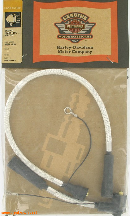   32038-95A (32038-95A): Braided spark plug wire set - silver - NOS - Sportster XL '86-'03