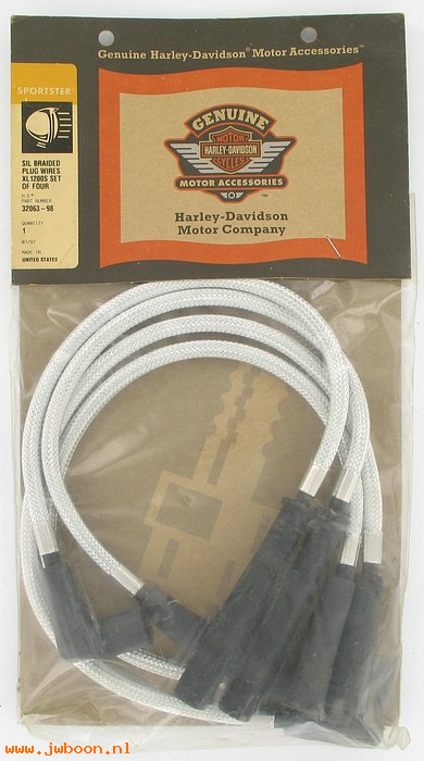   32063-98 (32063-98): Braided plug wires kit -  set of 4 - NOS - Sportster XL1200