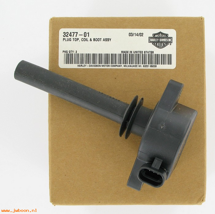   32477-01 (32477-01): Plug top, coil and boot assembly - NOS - V-rod