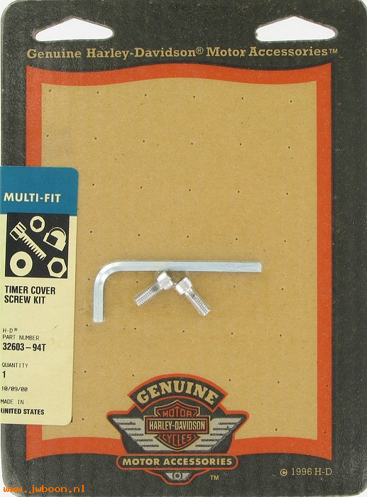   32603-94T (32603-94T): Timer cover screw kit - Allen  - NOS - Sportster XL, FL, FX '70-