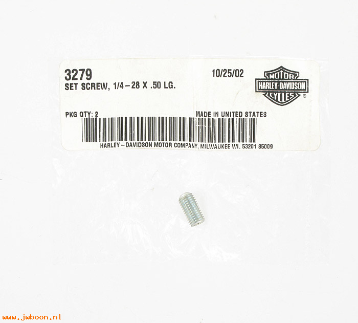       3279 (    3279): Set screw, 1/4"-28 x 1/2" - NOS