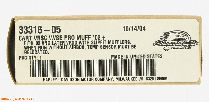   33316-05 (33316-05): Cartridge, V-rod with Screamin' Eagle Pro mufflers - NOS-VRSC