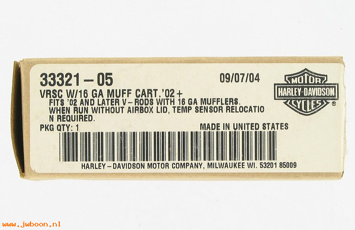   33321-05 (33321-05): Cartridge - NOS -  V-rod VRSC with 16 gauge mufflers '02-'05