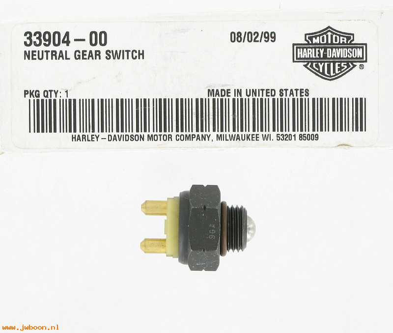   33904-00 (33904-00): Switch, neutral gear - w.11290 - NOS, Touring. Softail. Dyna, FXD