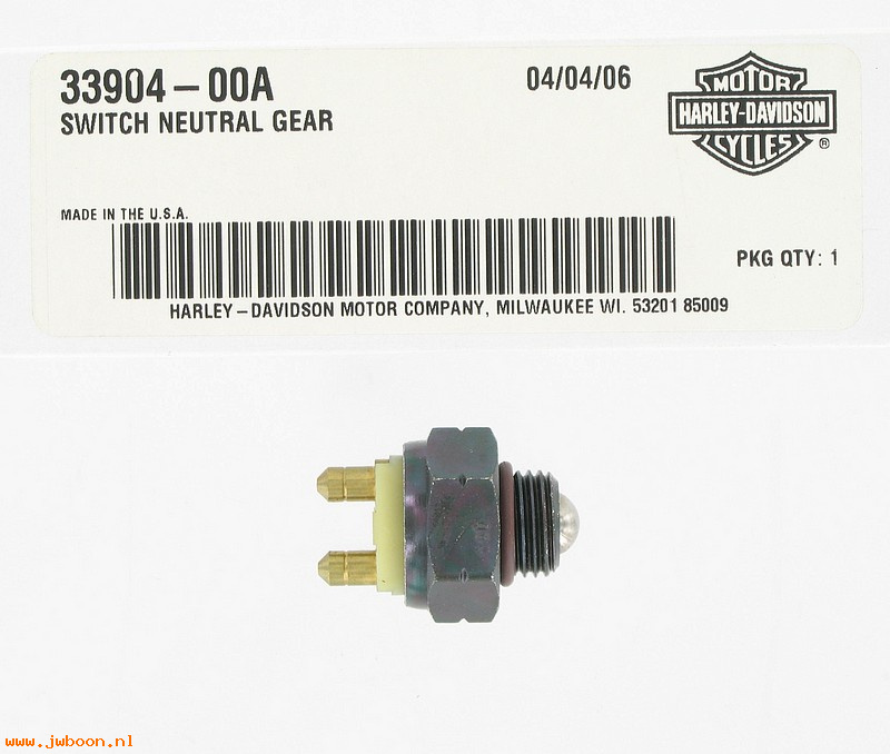   33904-00A (33904-00A): Switch, neutral gear - w.11290 - NOS, Touring. Softail. Dyna, FXD