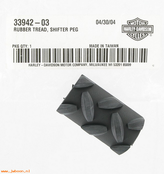  33942-03 (33942-03): Rubber tread,shifter peg diamond plate-NOS- XL,FXD,FXST,FLHT,FLHR