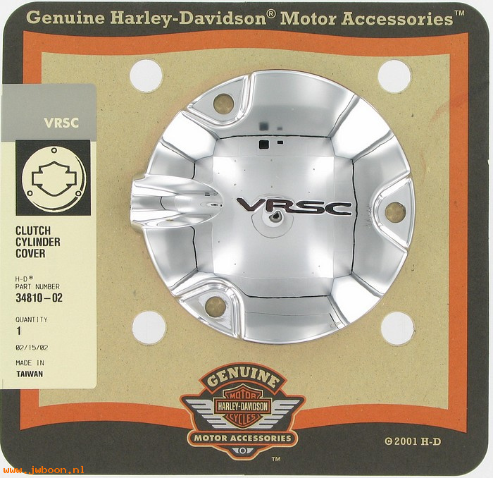   34810-02 (34810-02): Clutch cylinder cover w. VRSC logo - NOS - V-rod VRSC models '02-