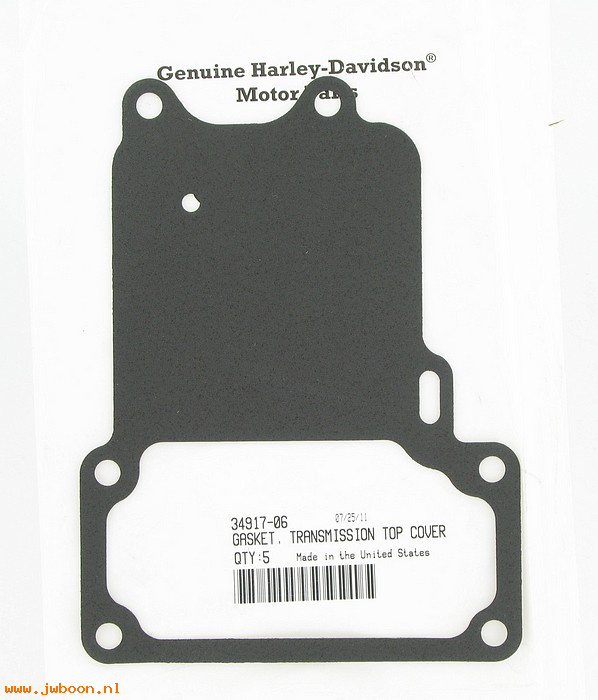   34917-06 (34917-06): Gasket, transmission top cover - NOS - FXD, Softail, Touring