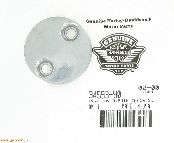   34993-90 (34993-90): Inspection cover - primary chain - NOS - XL '91-'03. Buell 2000