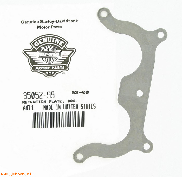   35052-99 (35052-99): Retention plate - bearing - NOS - FLT Tour Glide, FXD, Dyna 1999.