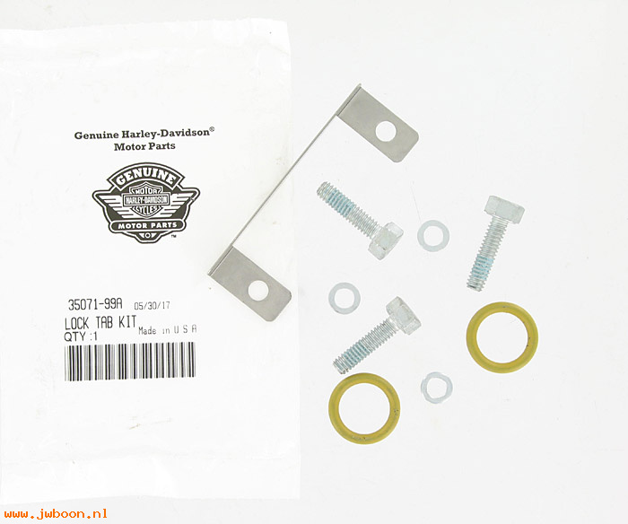   35071-99A (35071-99A): Lock tab kit, oil filter mount - NOS - Twin Cam