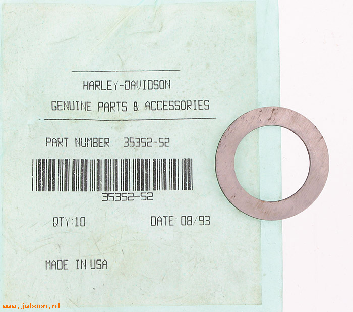   35352-52A (35352-52): Thrust washer, mainshaft right - NOS- Sportster 54-e84,late style