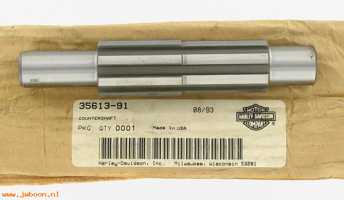   35613-91 (35613-91 / 35613-84A): Countershaft, new style - NOS - Sportster XL's late'84-90