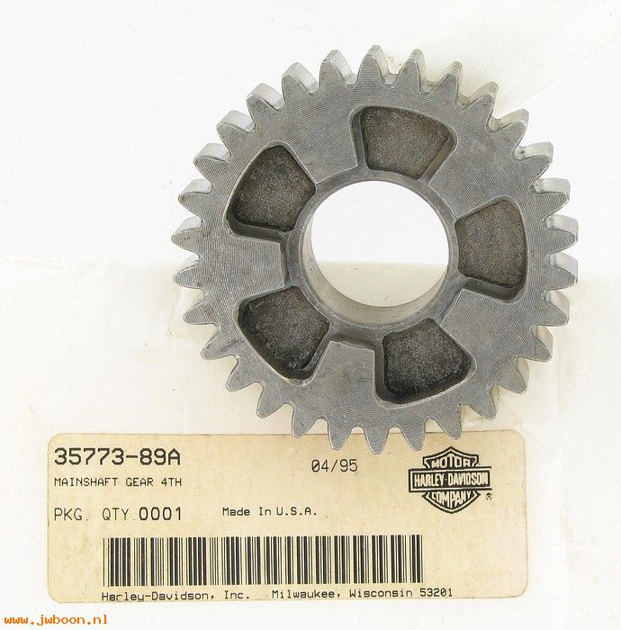  35773-89A (35773-89A): Mainshaft gear - 4th - NOS - Sportster XL '91-'96