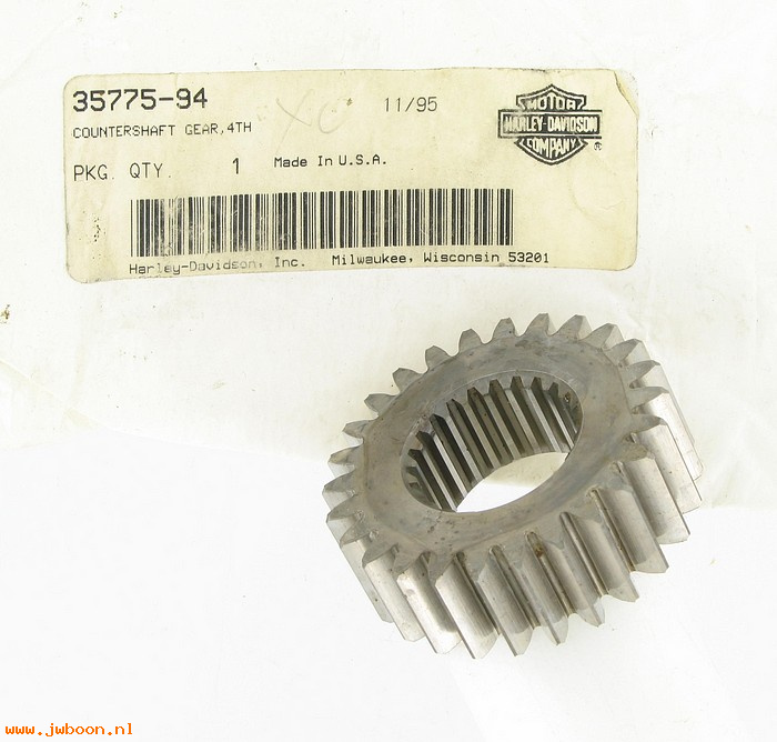   35775-94 (35775-94): Countershaft gear - 4th - NOS - Sportster XL '94-'05. Buell 95-02