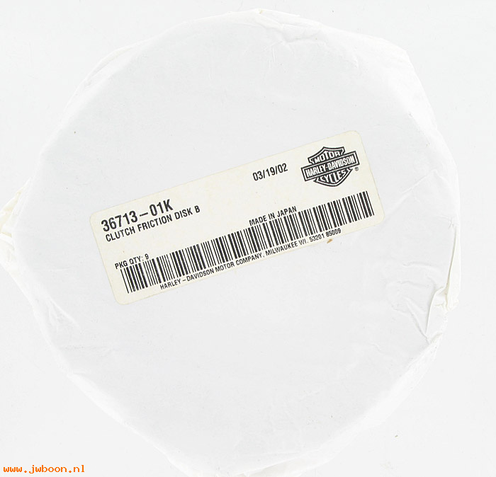   36713-01K.9pack (36713-01K): Clutch friction plates  B  (9) - NOS - V-rod '02-