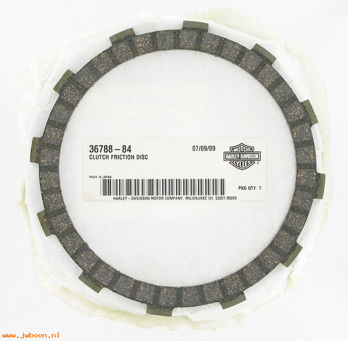   36788-84 (36788-84): Drive plate - NOS - Sportster XL's late'84-'90