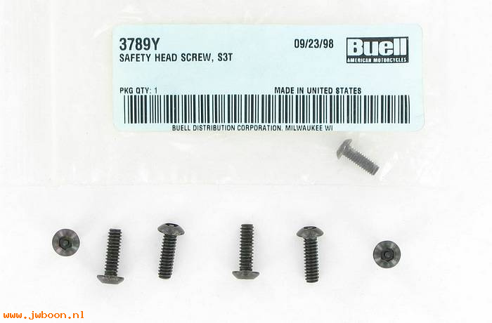       3789Y (    3789Y): Screw, 10-24 x 5/8" - safety head - NOS - Buell S3 '97-'98