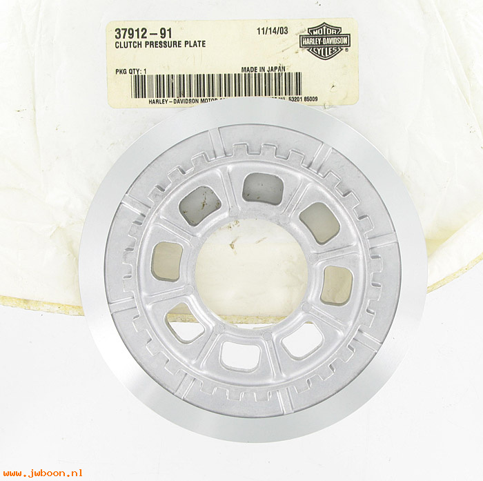   37912-91 (37912-91): Clutch pressure plate - NOS - Evo 1340cc '91-'97. XL. Buell 95-02