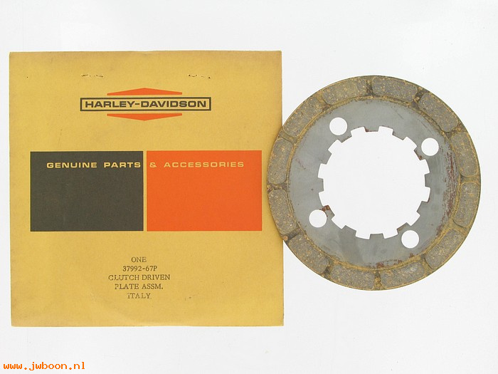  37992-67P (37992-67P): Driven plate - lined - NOS - Aermacchi Sprint H, SS '67-'68