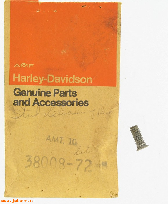   38008-72 (38008-72): Stud, releasing disc - NOS - ironhead Sportster XL late72-early74