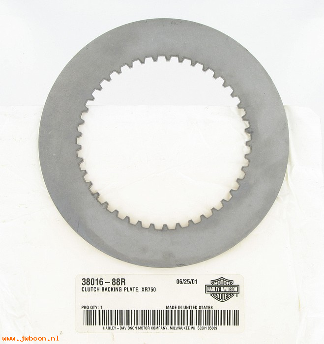   38016-88R (38016-88R): Clutch backing plate - NOS - Sportster XR750