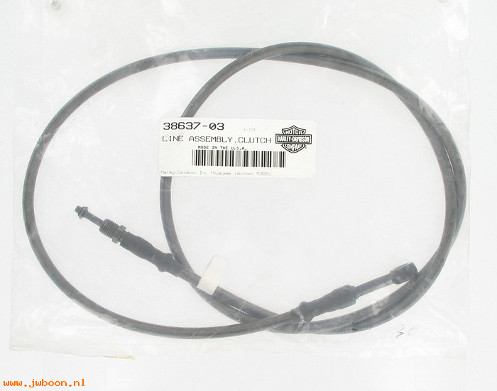   38637-03 (38637-03): Hydraulic clutch line - black braided stainless - NOS - FXSTB 00-