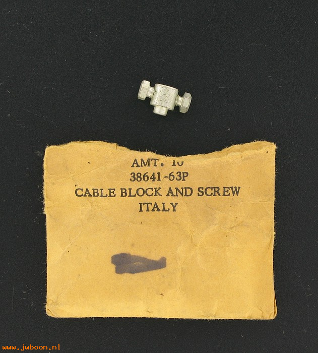   38641-63P (38641-63P): Cable block with screws - NOS - Sprint CRTT.X-90 1972.M-50 65-72