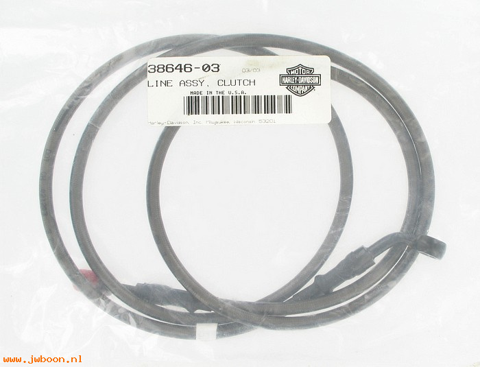   38646-03 (38646-03): Hydraulic clutch line - black braided stainless - NOS - Touring